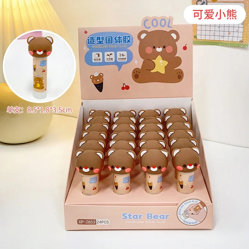 

Creative stationery cartoon cute bear shape kids glue sticks for school