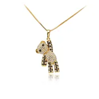 

custom beautiful gold plated animal teddy bear pendant necklace