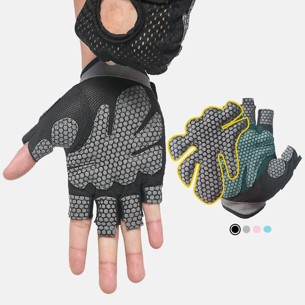 

Workout Gloves Half Finger Gloves for Women Men Fitness Breathable Anti-slip Exercise Gym Training Gloves, Black, pink, gray, skyblue or custom color