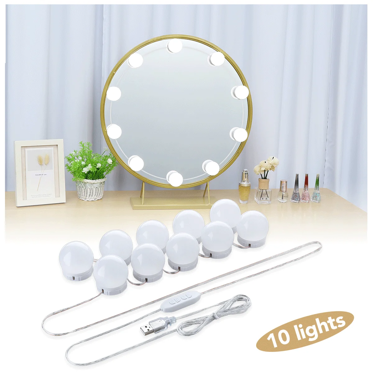 

makeup mirror lamp Revolving style dressing table make up mirror Hollywood mirror LED bulbDiamond