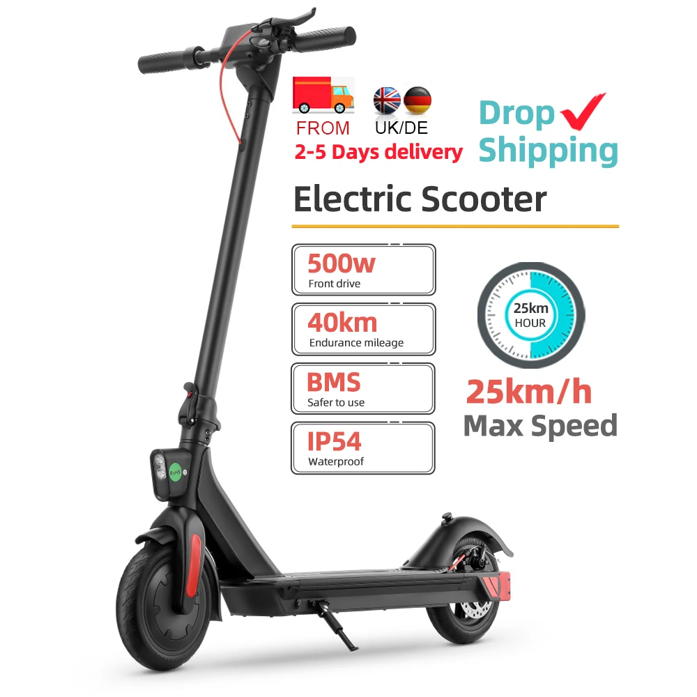 

DDP europe warehouse best e-scooter popular model 500 W 10.4 ah battery power 35-40 km long Mileage scooters