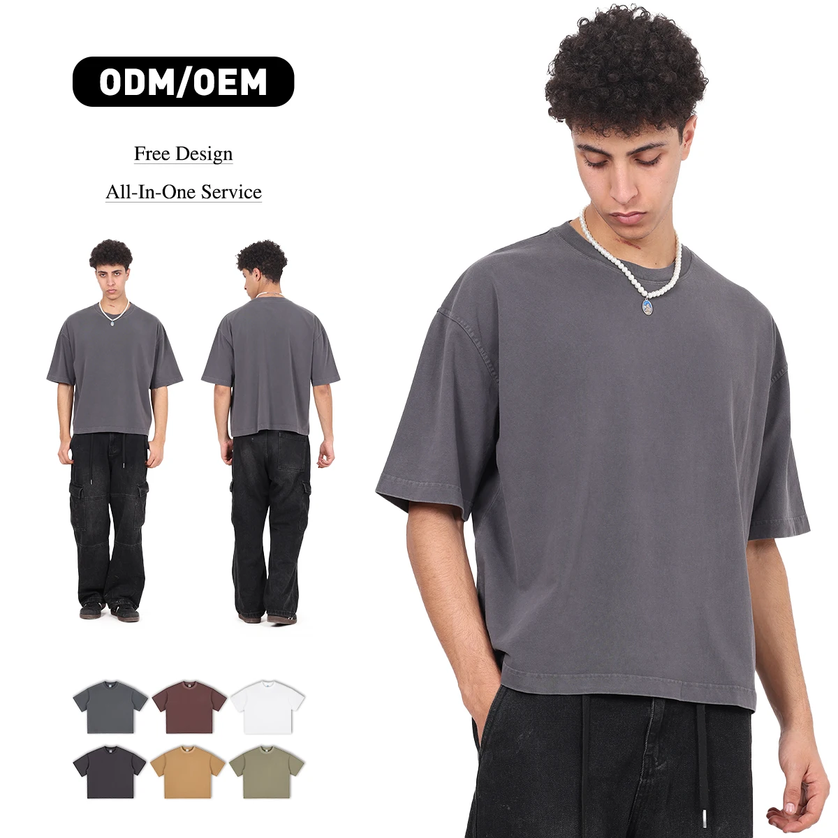 100% Cotton Crew Neck Distressed T Shirt