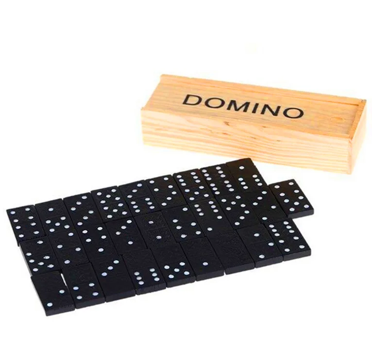 

28pcs/Set Domino Block Black Educational Baby Toys Christmas Gifts Funny Kids Games With Wooden Box