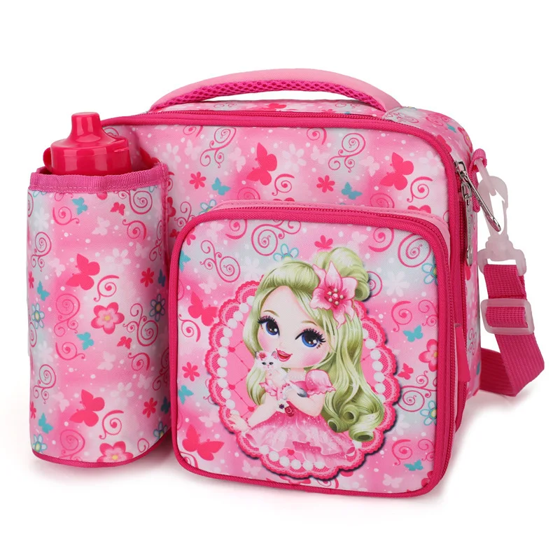 

New Cartoon Messenger Insulated Lunch Cooler Bag With Portable Kettle Lunch Box Children's Bags