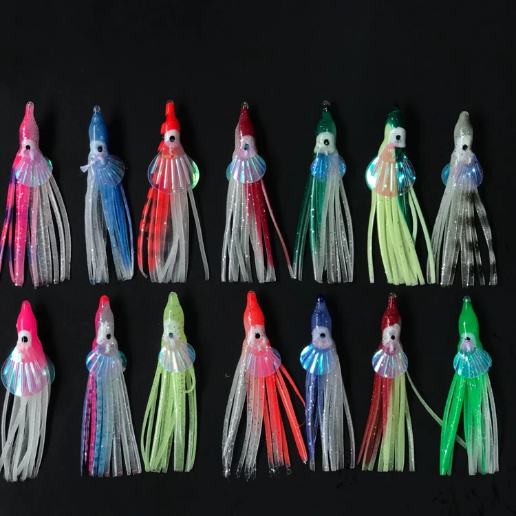 

KY Sea Fishing Bionic Squid Soft Baits Squid Rubber Skirt Fishing Bait Soft Lure Artificial Bait Artificial Fishing Lures, 10 colors