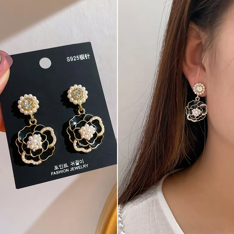 

Wholesale Designer Inspired Earrings Plated 18K Gold Jewelry Rose Flower Earings 2021 Women