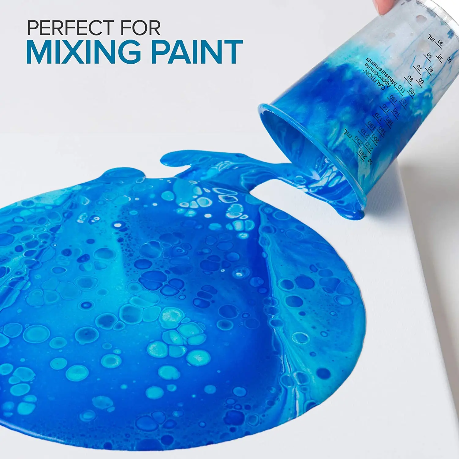 Disposable 24 Pack Graduated Clear Cups 8 Oz Clear Plastic Measuring