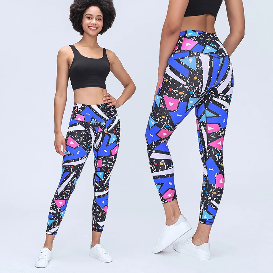 

2021 wholesale printed colorful 300-320 gsm sports leggings tight gym ladies Yoga Fitness Leggings