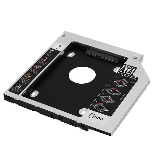 

aluminium 9.0/9.5/12.7mm 2.5inch 2nd Hard Drive Disk Caddy SATA3.0 SSD Bracket adapter second hdd caddy laptop