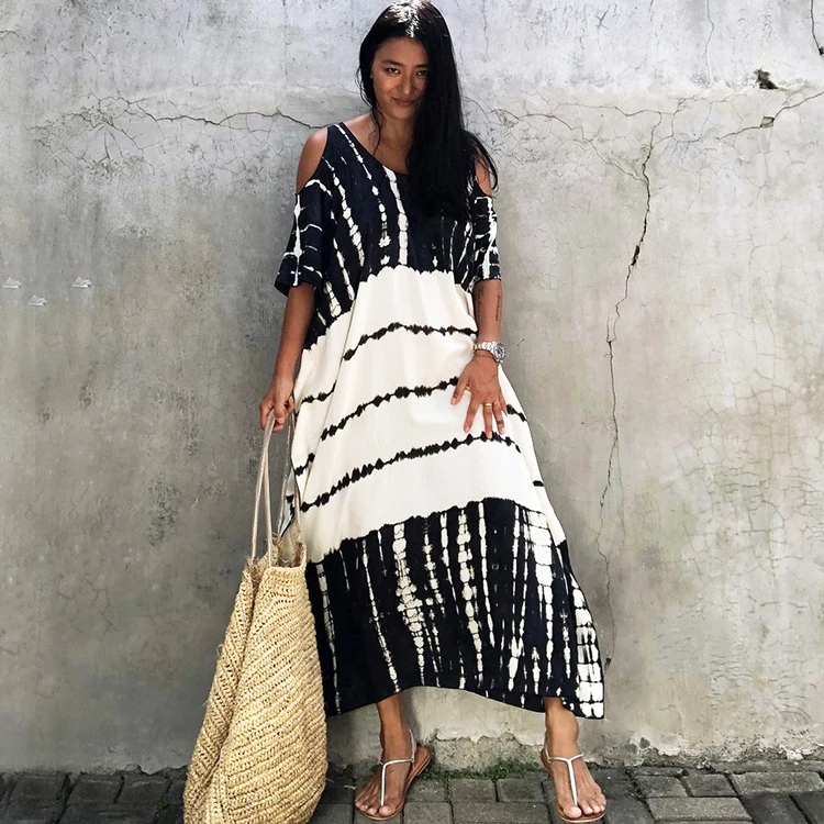 

New Rayon Cover Ups Maxi Dress Ladies Women Korean Tops Women Blouses Casual, White,orange,pink,blue
