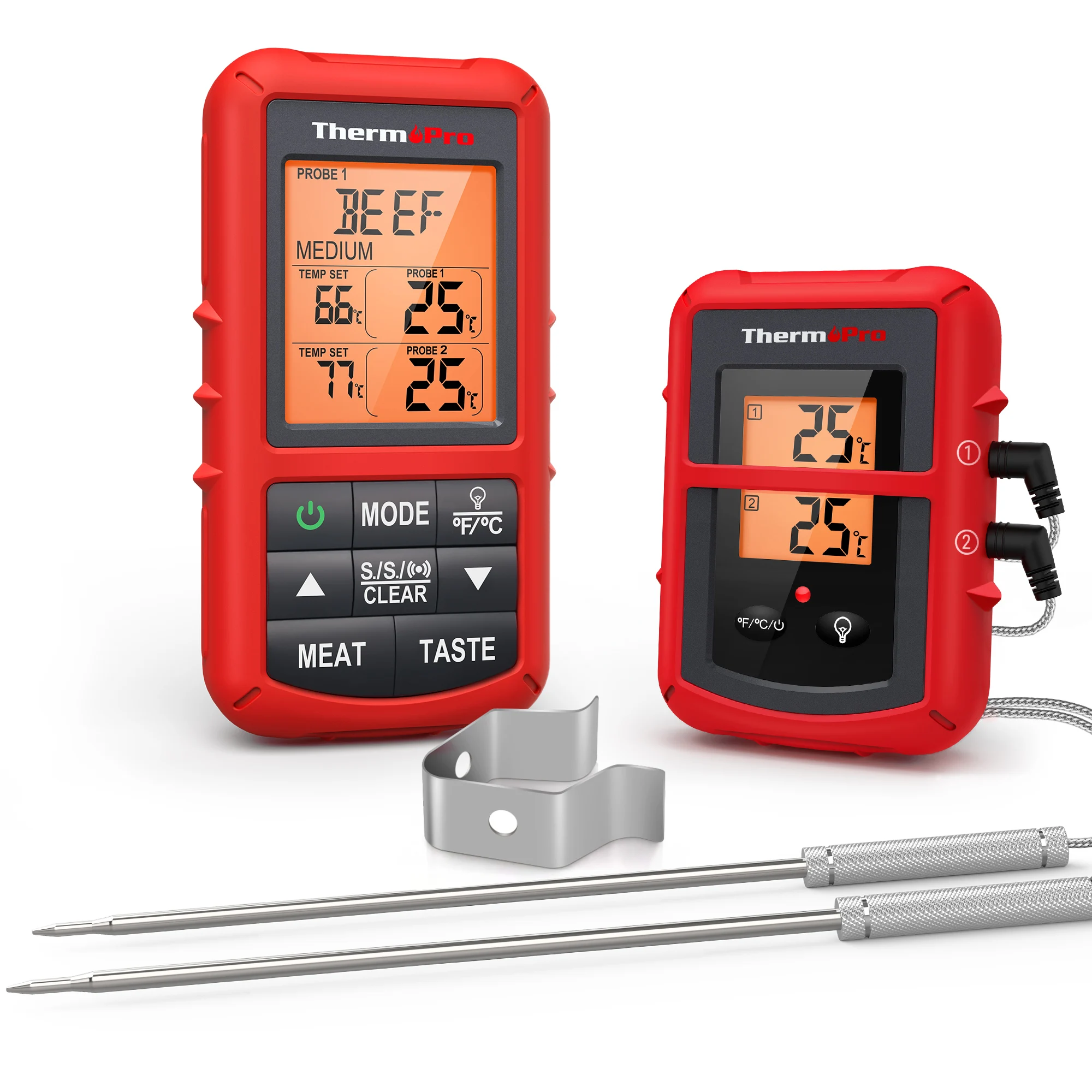 

Amazon Top Seller Thermopro TP20 Digital Wireless Meat Thermometer with Dual Probes, Orange
