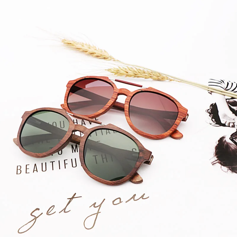 

New Trend Wooden Sunglasses Fashionable Men Women UV400 Sunglasses Bamboo Wood Glasses 2022