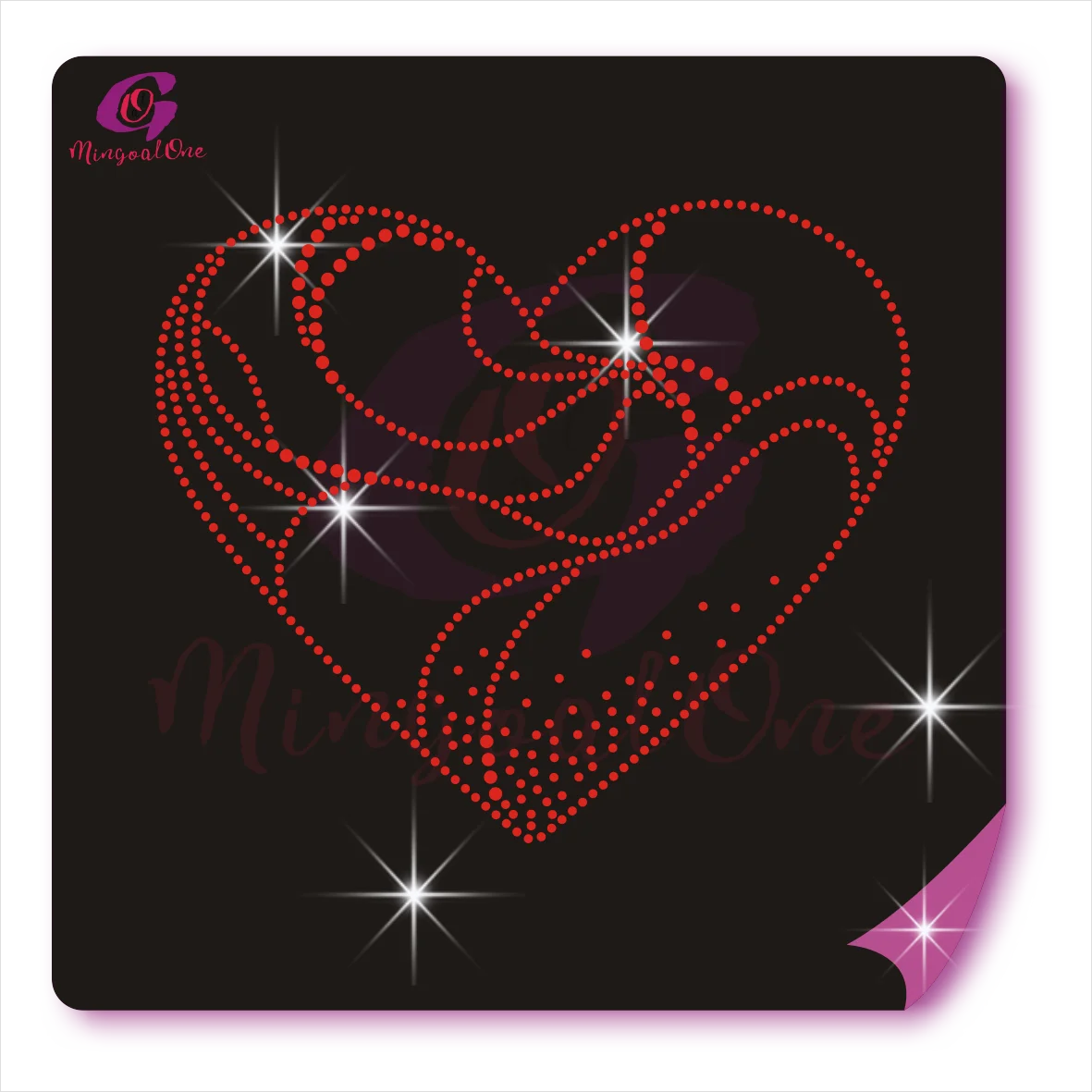 

Red Heart Hotfix Rhinestone Transfer Custom Heart Rhinestone Heat Transfer Iron On Motif, Select from color chart
