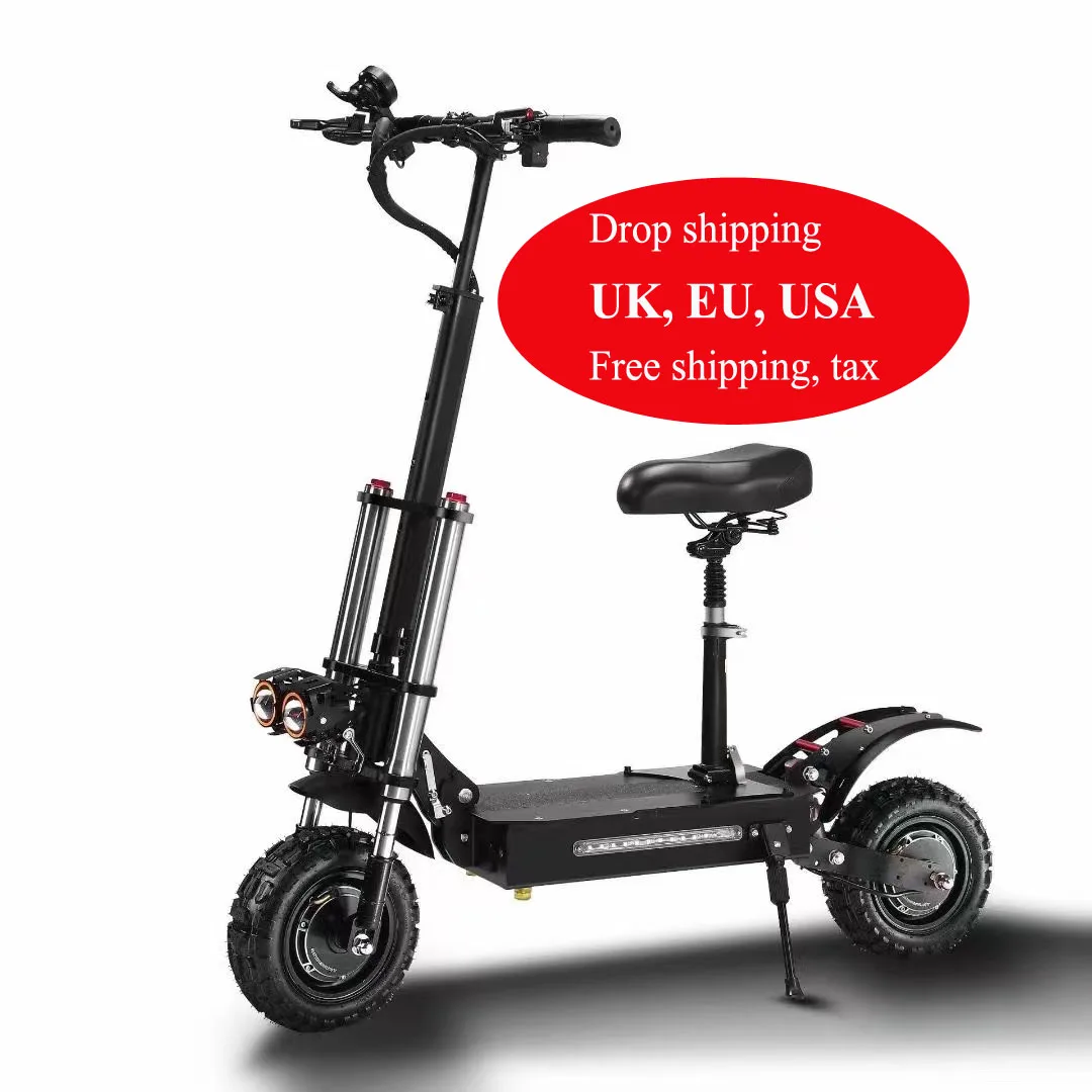 

[USA EU Stock]New design 2021 Dropship free shipping eu warehouse adult 5600w folding electric e-scooter 40 AH electric Scooter, Black and customize