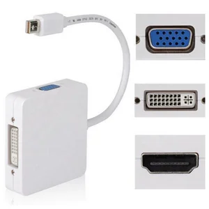 3 1 Mini DisplayPort to HDMI DVI VGA Adapter