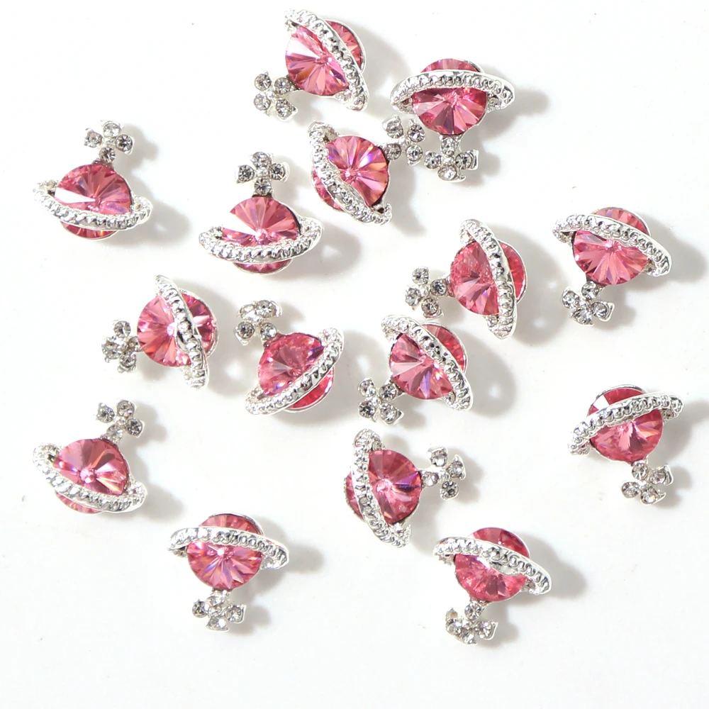 

new arrival planet shape nail art metal jewelry &3D nail art decoration accessories diamond rhinestones, 2 colors