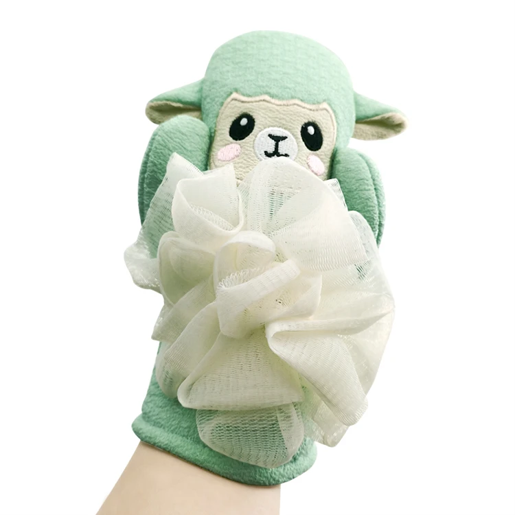 

China baby loofah colorful bath cleaning glove mitt set monkey shower sponge