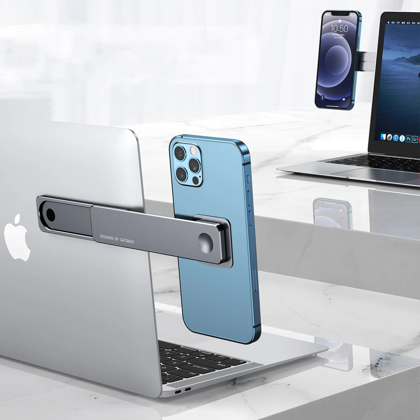 

Drop Shipping Mobile phone computer Same screen Two in one Aluminum alloy Stand Heat dissipation fold Portable, Multiple colors