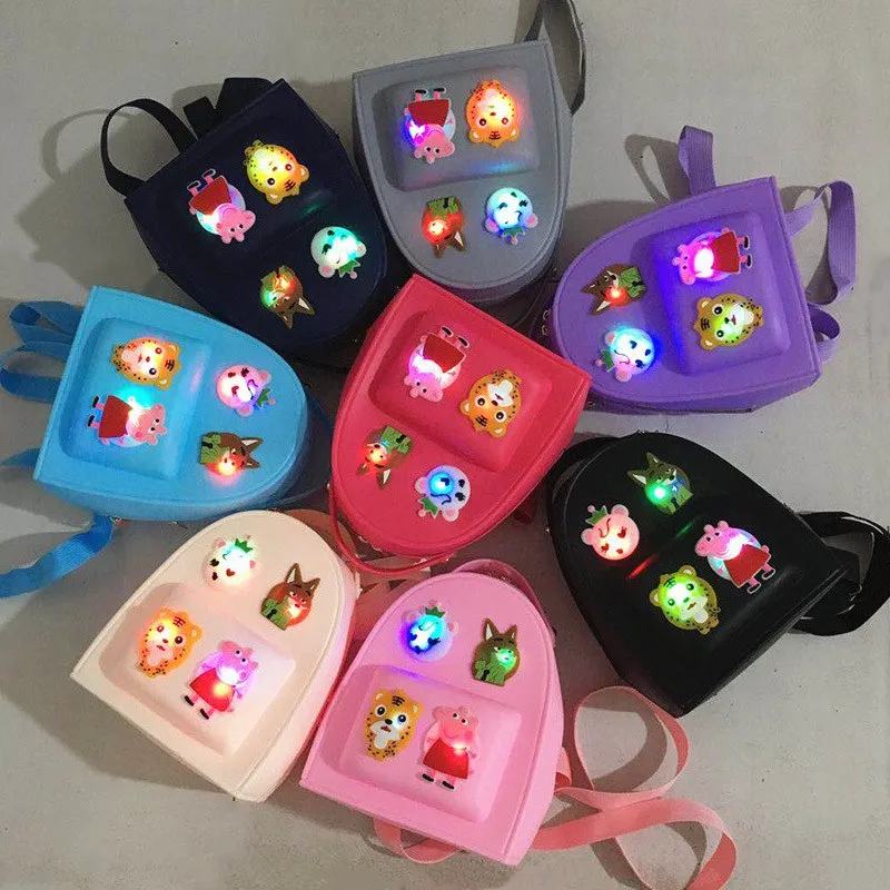 

2020 New Fashion Girls Summer Candy Color Jelly School Kindergarten Kids Cartoon Bag Led Backpack For Women