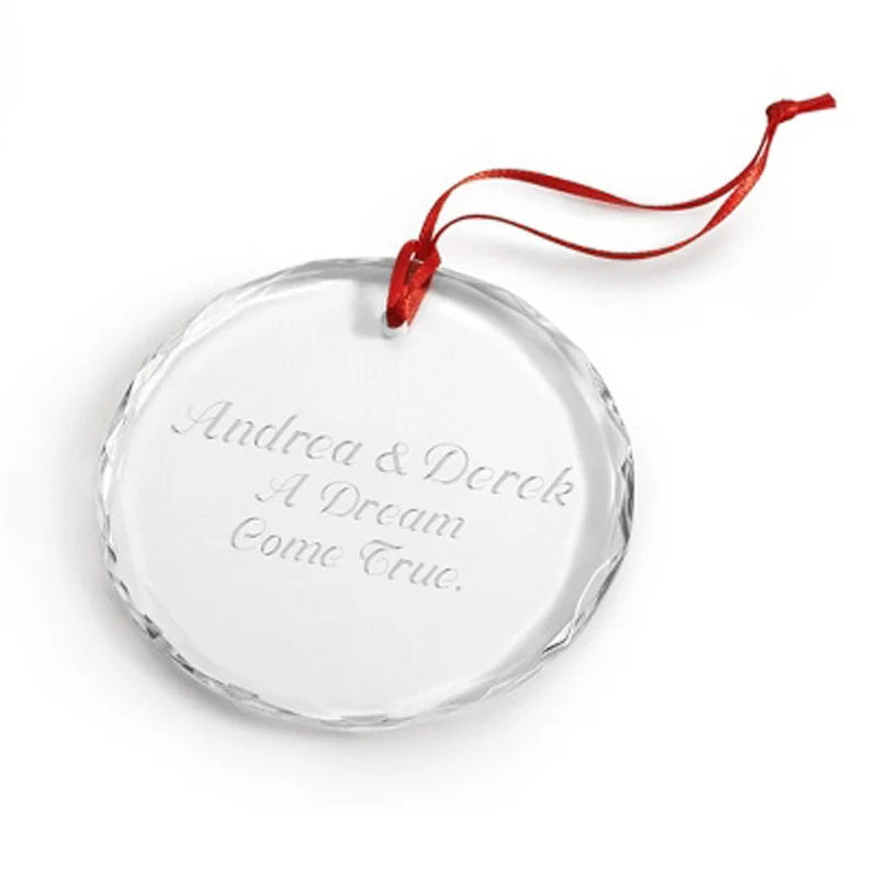Decorative Round Crystal Glass Christmas Ornaments For Engraving Buy