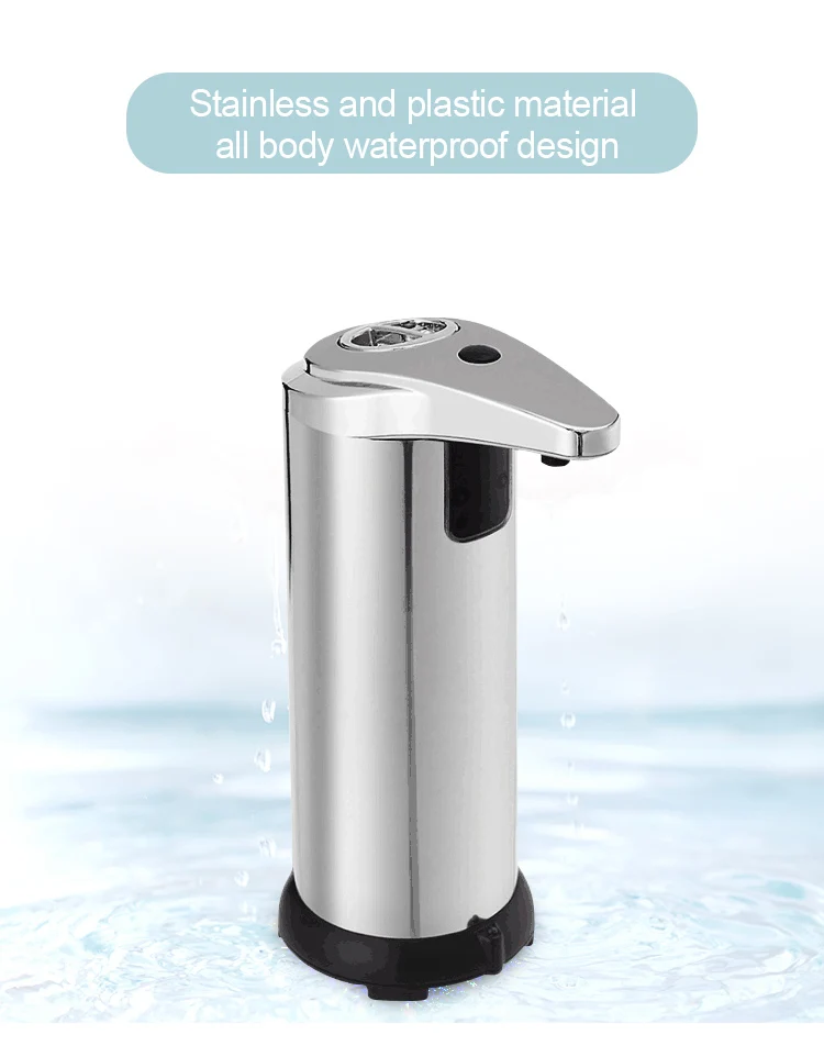 China Manufacture Portable Silver Tabletop Commercial 280ML Metal Stainless Steel Automatic Touchless Sensor Soap Dispenser