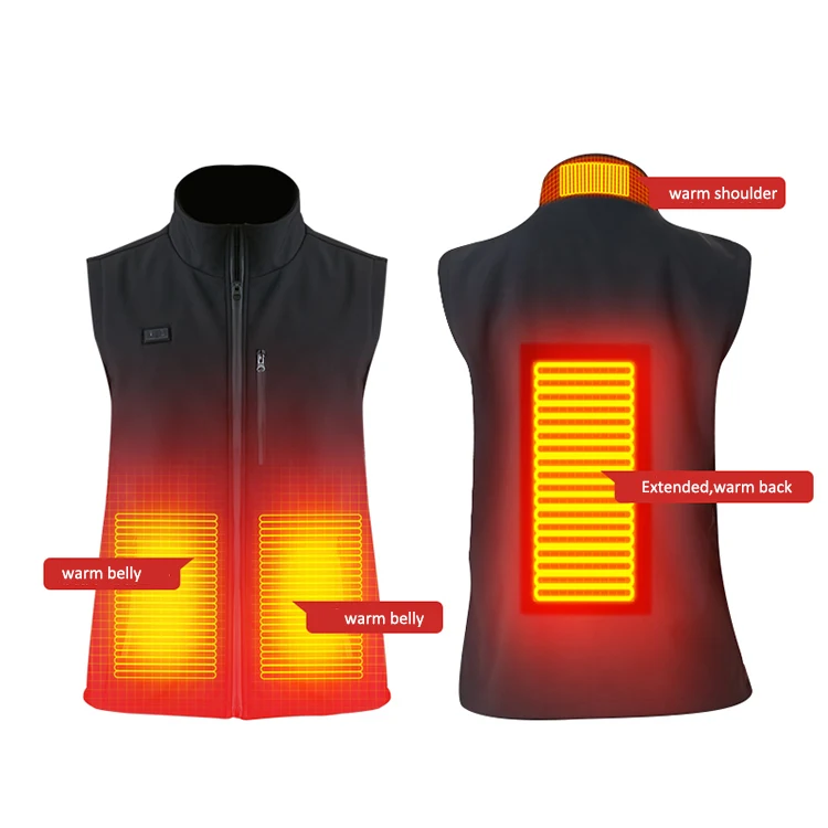 

Washable Men Warm Electric Heated Vest Upgrade Rechargeable USB Heating Waistcoat for women, Black or custom