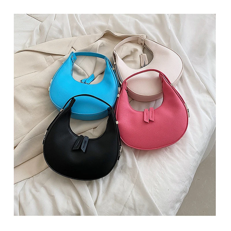 

2022 Fashion Half Moon Small Totes Women Luxury Designer Handbags and Purses Ladies Brand New Shoulder Bags PU Leather Hobos