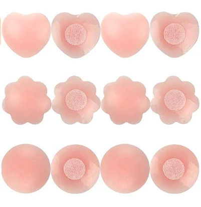 Womens Silicone Pasties Invisible Silicone Nipple Covers Reusable Adhesive Silicone Covers