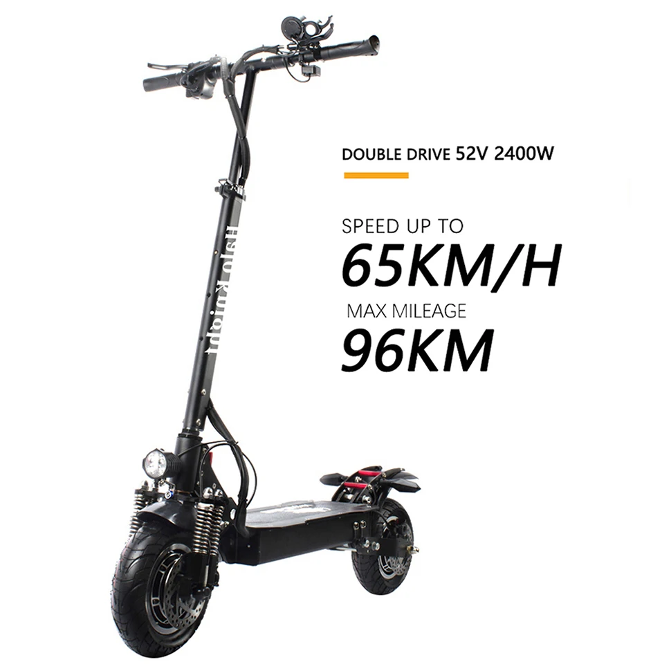 

Custom Scooters 52V 2400W Double Brake Scooter Electric Foldable Two Wheels 10inch Trottinette Electrique