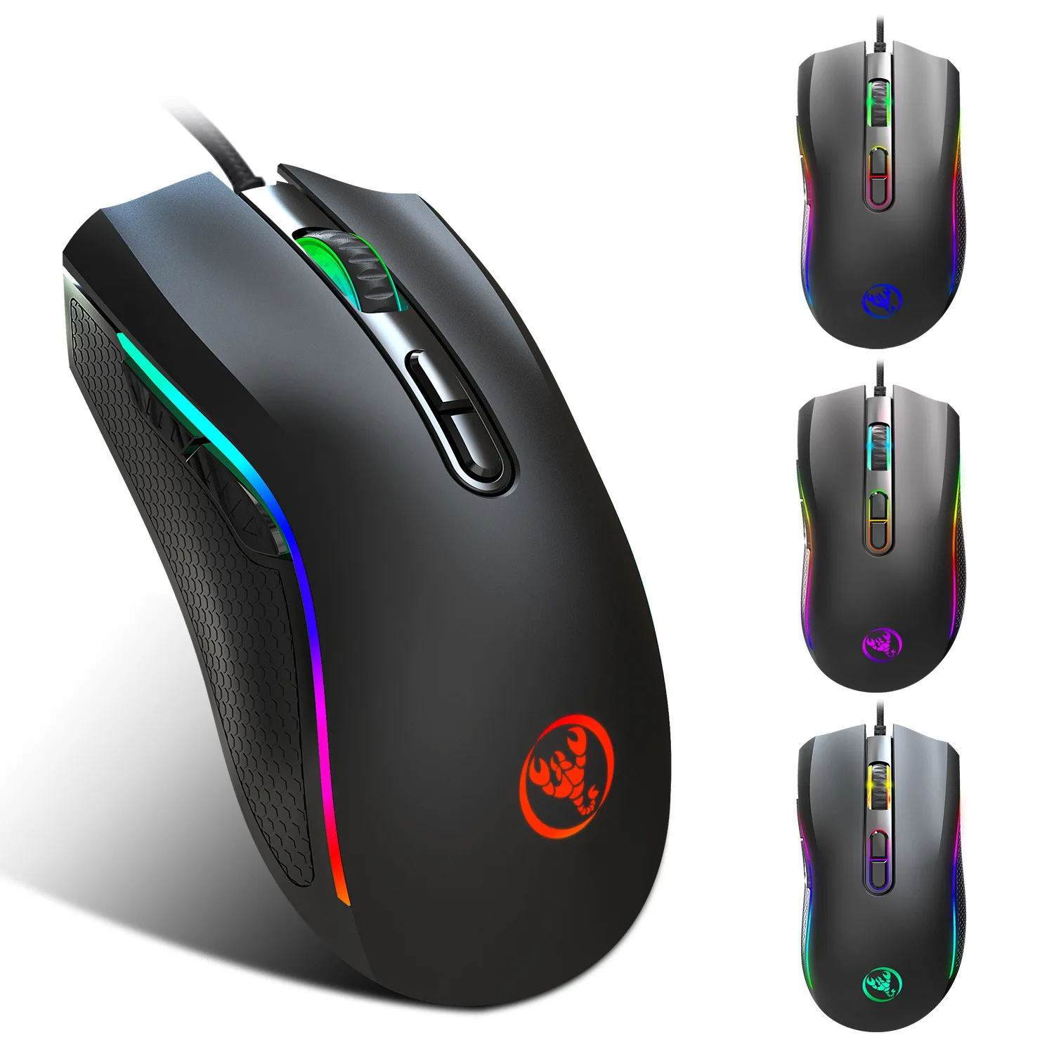 

Professional Gaming Mouse 7 Buttons Vertical LED RGB Wired Mouse 7600 DPI for PC Computer Gamers with color changeable, Customised