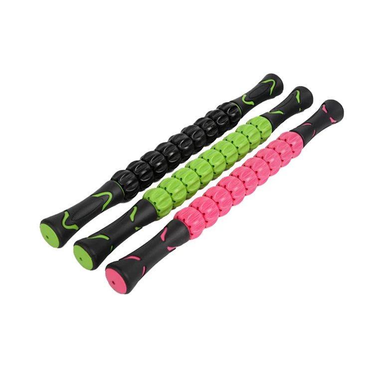 

Best fitness tool Therapy Massage Yoga Leg Arm Back Body Muscle Stick Bar Massage Roller, Black, pink, green