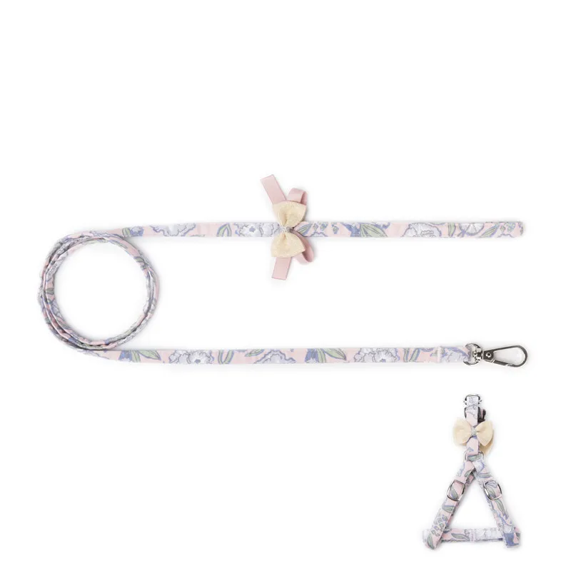 

Amazon Hot Sale Cat Halter Leash Flower Pattern Best Cat Harness Traveling