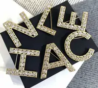 

Letter C brooch Rhinestone English letter brooch C H A N combination brooch