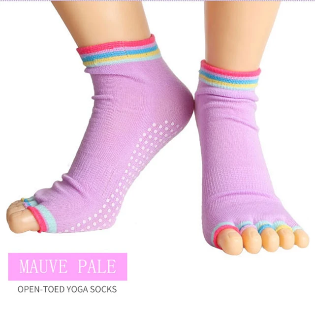 

Wholesale Non Slip Silicone Dots Women Pilates Sock Toeless Backless Grip Boat Yoga Socks