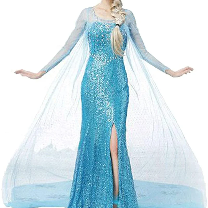 

MANNI Princess Dress Women Girls Fancy Party Dress Up Halloween Cosplay Costume anna Elsa dress