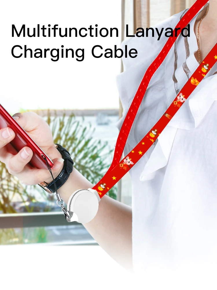 2019 Hot Sale Multifunction Nylon 3 in 1 Lanyard Charging Cable for Mobile Phone - ANKUX.COM