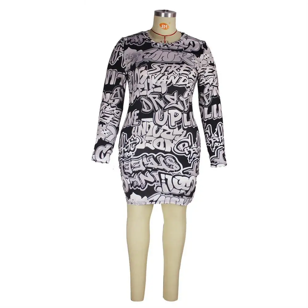 

Autumn dress print fashion sexy seduction woman oversized stayfree dress dress