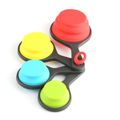 

Fusimai Cups And Spoon Zeal Collapsible High Quality Silicon Silicone Measuring Spoons Set, Transparent