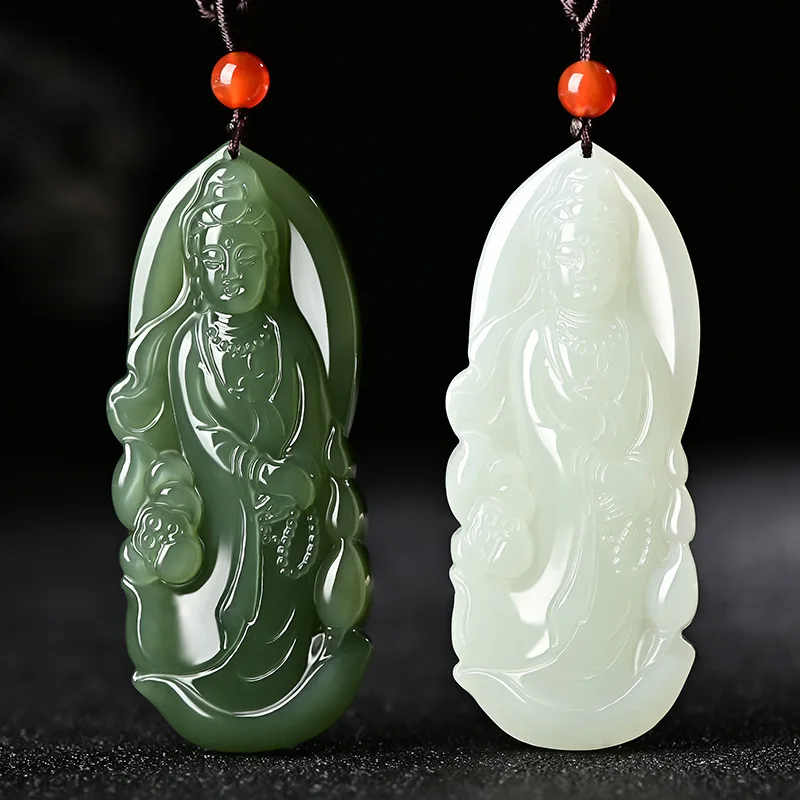 

wholesale Engraved Jade Pendant Buddha religious charm eastern culture unisex Jade Pendant Buddha