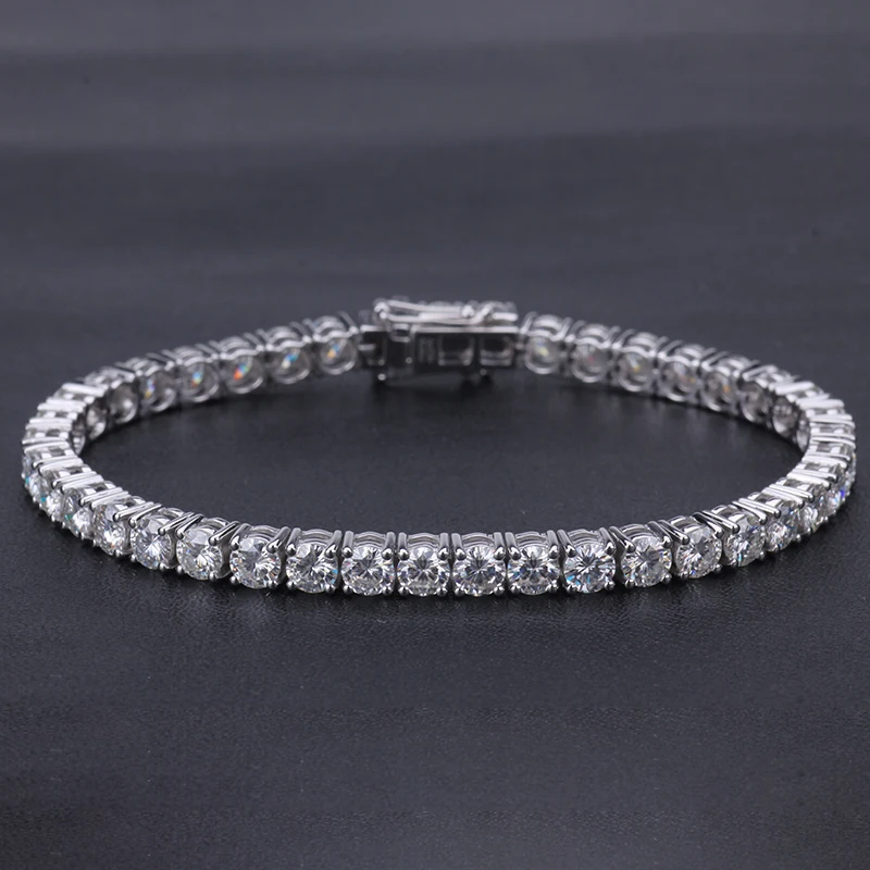 

Starsgem 14k white solid gold white color moissanite tennis bracelet for gift