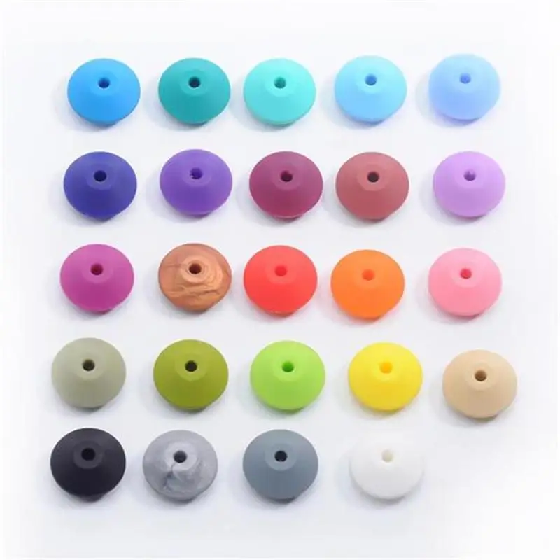 

Hobbyworker New Silicone DIY Handmade Small Abacus Beads for Pacifier Chain Accessories Wholesale B0070, Colors