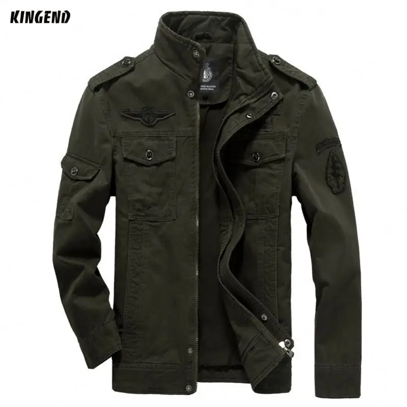 

KG1940 Hot Selling Products Men's Spring And Autumn Cotton Military Plus Size Casual Zipper Button Tooling Jacket