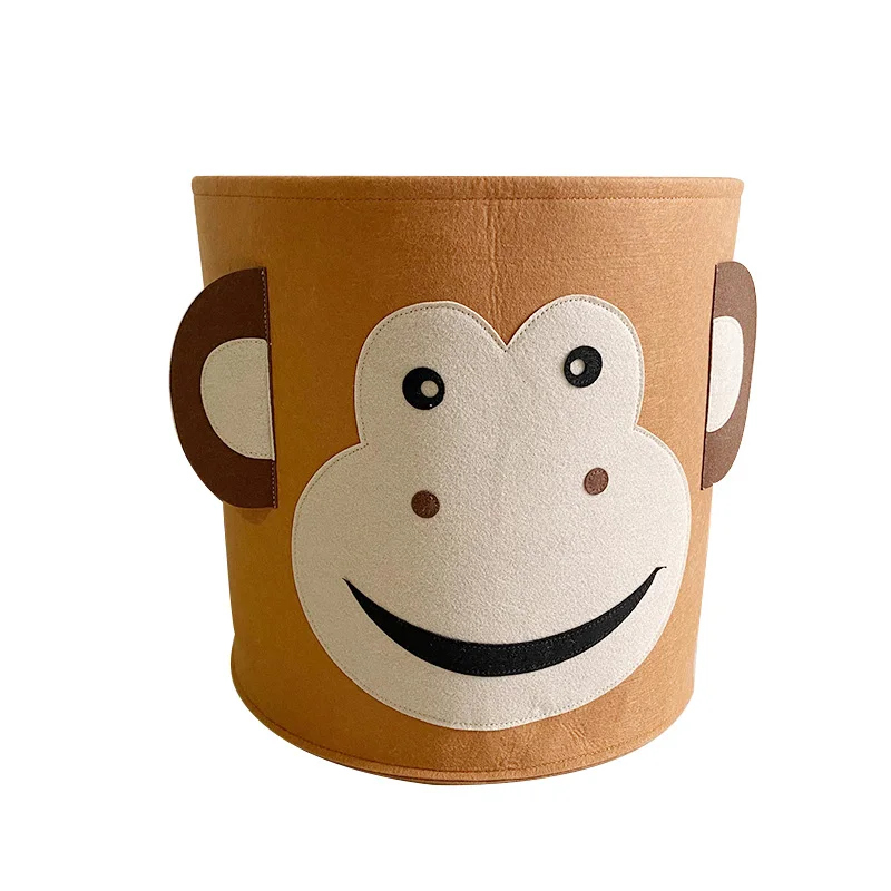 

Lovely cartoon Multi purpose animals Children toy storage basket laundry clothes felt storage basket for Organizer, Gray or customized
