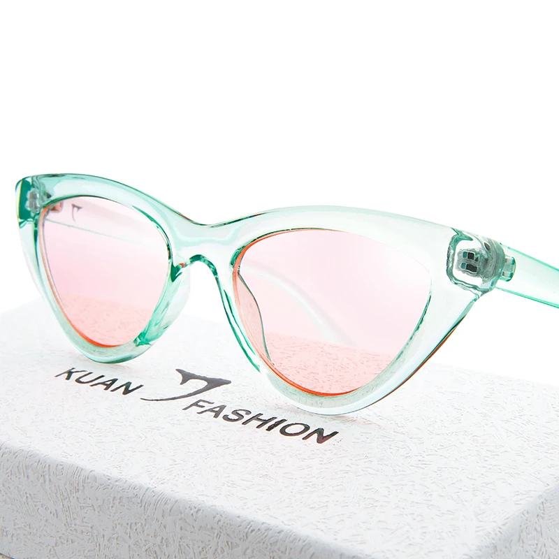 

KingLand Brand Designer 2019 Trendy Cateye Sunglasses Visor Bulk Fashionable Clear Color Men Women Unisex Sun Glasses With Logo