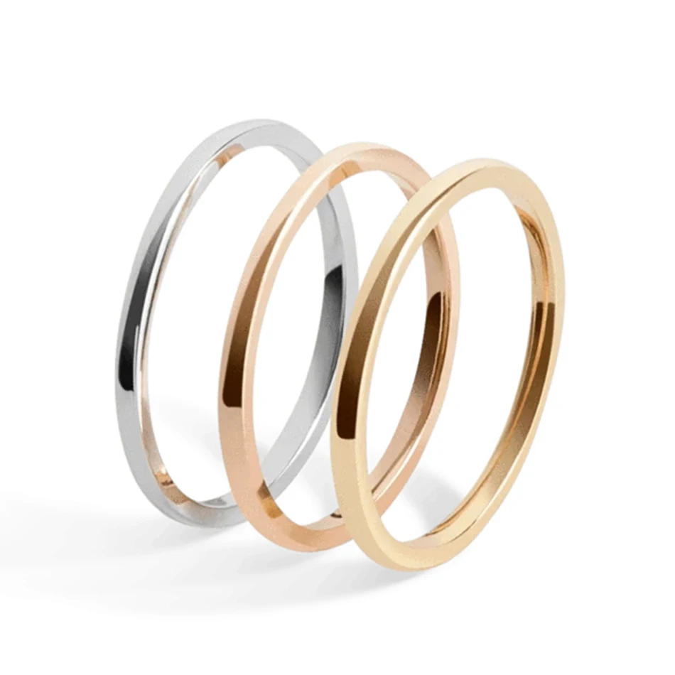 

Fashion Jewelry 925 Sterling Silver Gold Plated Simple Band Ring For Women Wholesale Engagement Ring