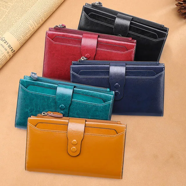 

Wallet Women Bag New European And American Card Wallet Large Capacity Genuine Leather Wallet, 5 colors