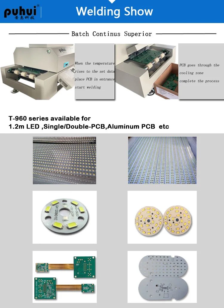 Smt Puhui T Reflow Oven Pcb Soldering Machine Heating Zone For