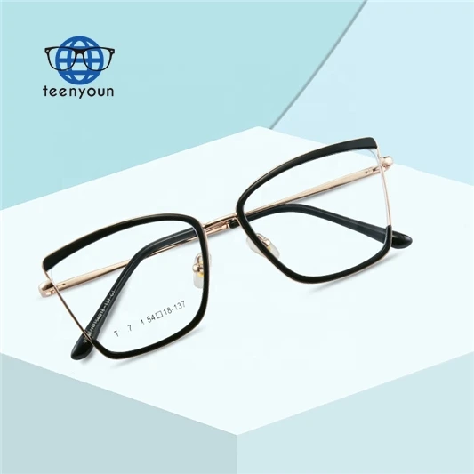 

Teenyoun Classic Blue Ray Quality Anti Light Glasses Latest Model Eye Glass Frames Square Adult Tr90 Metal