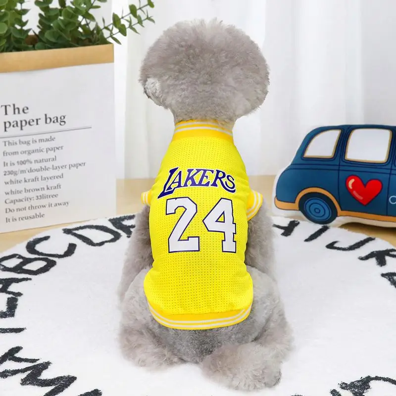 

New coming pet dog sports style mesh sports vest spring summer basketball Pet clothing, Red, yellow , green,orange, pink , blue