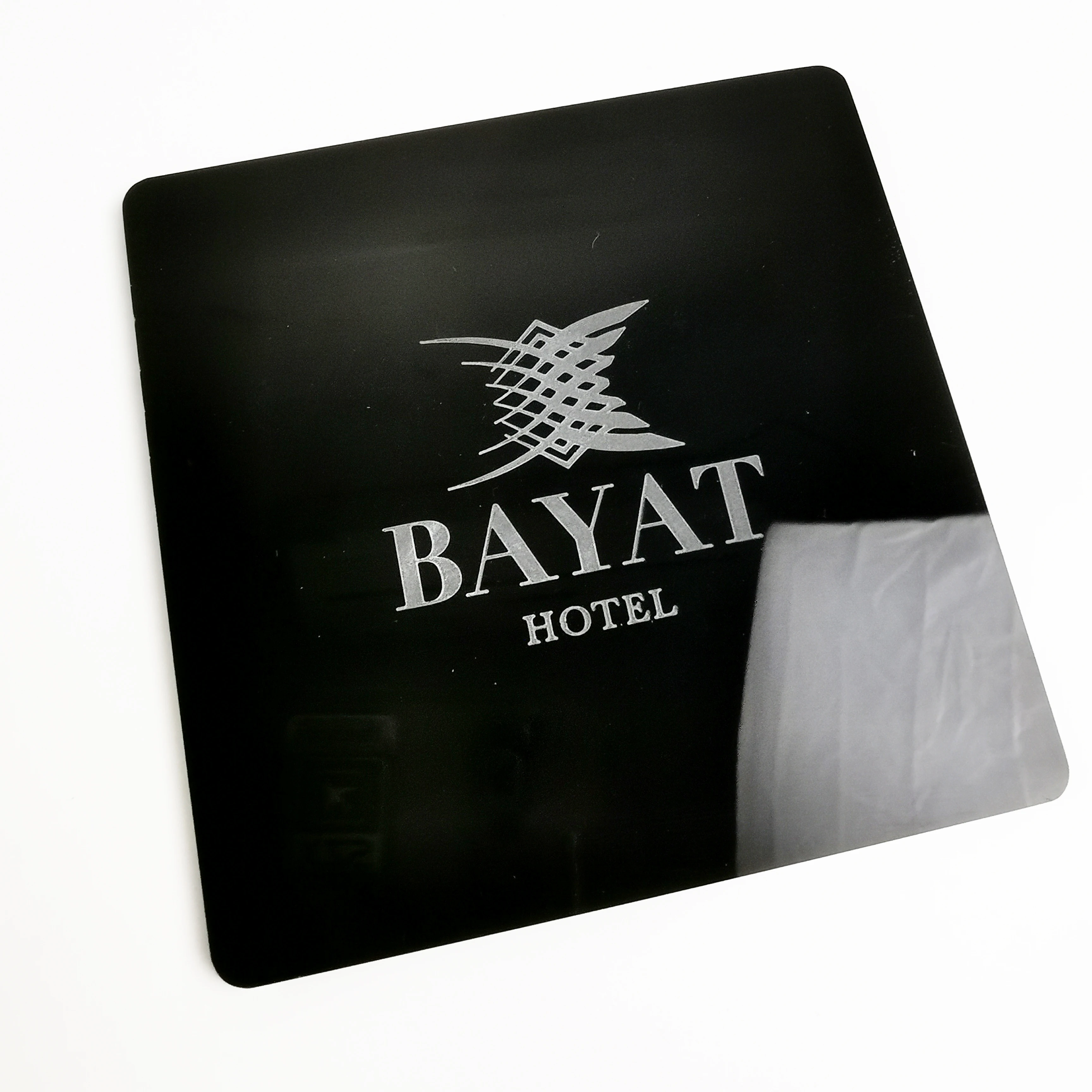 

Shenzhen Factory Square Black Customized Printing Crystal Coaster Acrylic Coaster Round Corner Custom Coasters